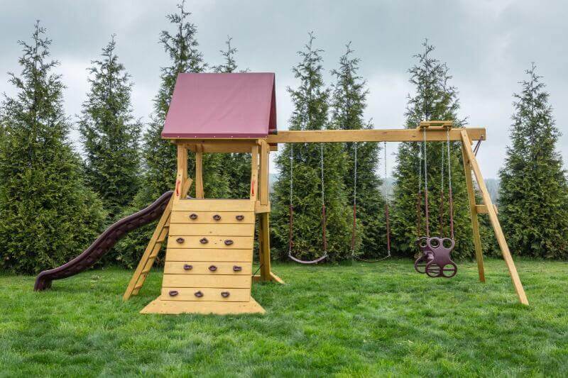 Heavy Duty Double Wooden Swing Set Pressure Treated square 90mm post Seesaw 